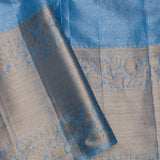 Blue Kanjivaram Tissue Saree With Meenakari Design