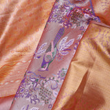 Mountbatten Pink Kanjivaram Tissue Saree With Avian Design