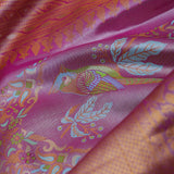Persian Pink Kanjivaram Tissue Saree With Traditional Border
