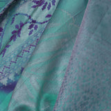 Greenish Blue Kanjivaram Tissue Designer Saree With Open Border