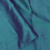 Greenish Blue Kanjivaram Tissue Designer Saree With Open Border