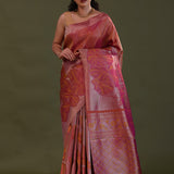 Garnet Red Kanjivaram Tissue Designer Saree