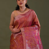 Garnet Red Kanjivaram Tissue Designer Saree