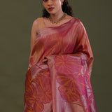 Garnet Red Kanjivaram Tissue Designer Saree
