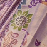 Purple Kanjivaram Tissue Saree With Diamond Design