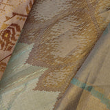 Light Brown Kanjivaram Tissue Designer Saree With Open Border