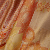 Golden Kanjivaram Tissue Designer Saree With Open Border