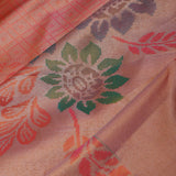 Orange Kanjivaram Tissue Saree With Meenakari Design