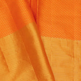 Pumpkin Orange Kanjivaram Tissue Saree With Meenakari Border