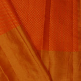 Vibrant Orange Kanjivaram Silk Saree With Meenakari Border