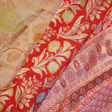 Red Kanjivaram Silk Saree With Floral Design