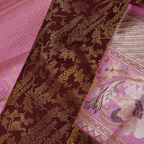 Dark Brown Kanjivaram Silk Saree With Contrast Border
