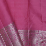 Dark Brown Kanjivaram Silk Saree With Contrast Border