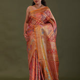 Multi-Color Kanjivaram Tissue Saree With Rangkat Pattern