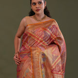 Multi-Color Kanjivaram Tissue Saree With Rangkat Pattern