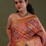Multi-Color Kanjivaram Tissue Saree With Rangkat Pattern