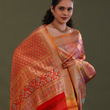 Multi-Color Kanjivaram Tissue Saree With Rangkat Pattern
