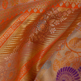 Orange Kanjivaram Tissue Saree With Rangkat Pattern
