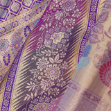 Multi-Color Kanjivaram Tissue Saree With Leheriya Pattern