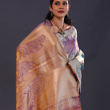 Silver Kanjivaram Tissue Designer Saree