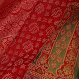 Vibrant Red Kanjivaram Silk Saree With Tissue Border