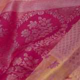 Purple Red Kanjivaram Silk Saree With Tissue Border