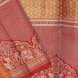 Light Gold Kanjivaram Tissue Saree With Floral Pattern