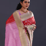 Vibrant Red Kanjivaram Silk Saree With Tissue Border