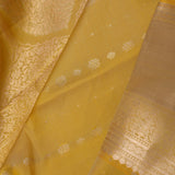 Yellow Kanjivaram Silk Saree With Floral Butti'S