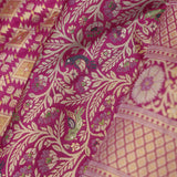 Boysenberry Magenta Kanjivaram Silk Saree With Jaal Pattern