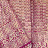 Boysenberry Magenta Kanjivaram Silk Saree With Jaal Pattern