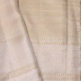 Fawn Yellow Kanjivaram Tissue Saree With Floral Jaal