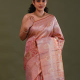 Chestnut Brown Kanjivaram Tissue Saree With Designer Border