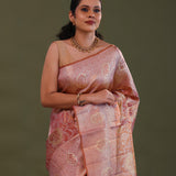 Chestnut Brown Kanjivaram Tissue Saree With Designer Border