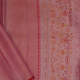 Orange Kanjivaram Tissue Saree With Checks Pattern