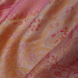 Light Orange Kanjivaram Tissue Saree With Meenakari Design