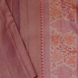 Peach Orange Kanjivaram Tissue Saree With Meenakari Design