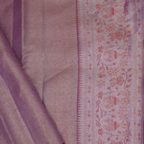 Soft Pink Kanjivaram Tissue Saree With Checks Pattern