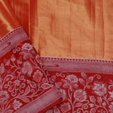 Peach Gold Kanjivaram Tissue Saree With Designer Border