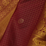 Maroon Kanjivaram Silk Saree With Oosi Checks
