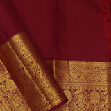 Maroon Kanjivaram Silk Saree With Oosi Checks