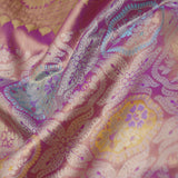 Pinkish Purple Kanjivaram Tissue Saree With Meenakari Design