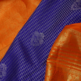 Deep Violet Kanjivaram Silk Saree With Contrast Border