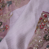 Pink Banarasi Tissue Saree With Embroidery Border