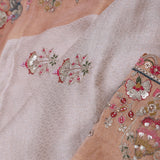 Silver Banarasi Tissue Saree With Scallop Border