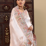 Silver Tissue Saree With Scallop Border