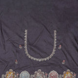 Mauve Purple Tissue Saree With Contrast Border