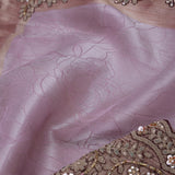 Pastel Purple Banarasi Tissue Saree With Scallop Border