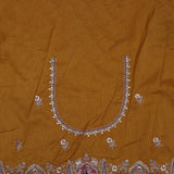 Pastel Gold Banarasi Tissue Saree With Scallop Border