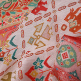 Apricot Cream Banarasi Tissue Saree With Animal Motifs